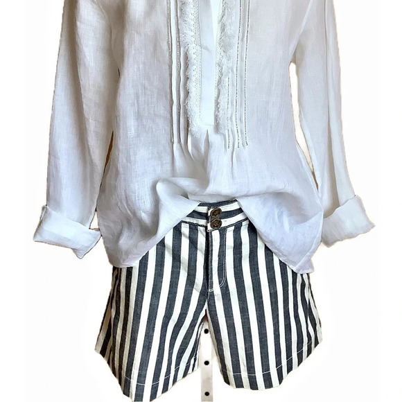 SANCTUARY Striped Boxer Cotton Bermuda Shorts - Picture 12 of 13